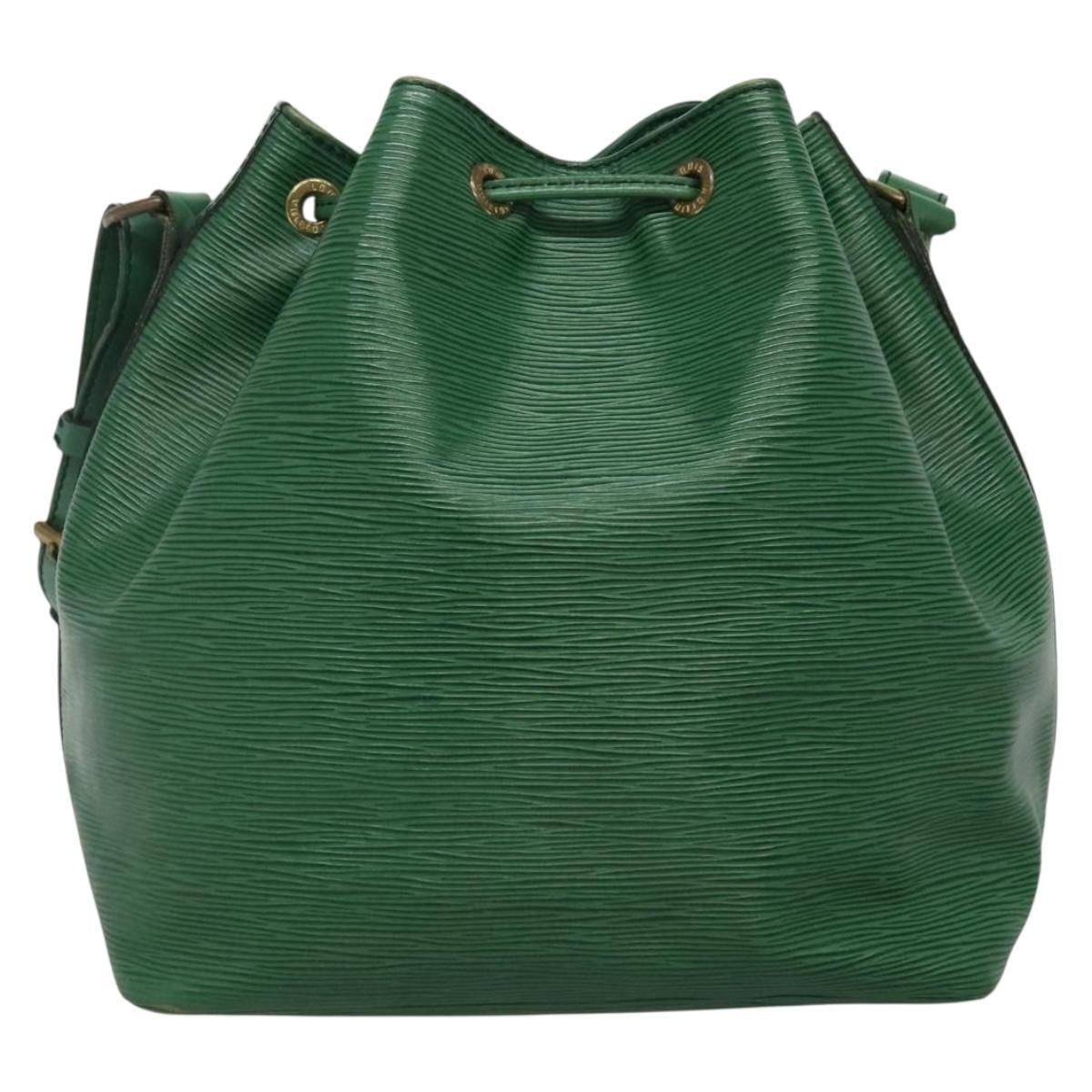 Louis Vuitton Petit Noe Handbag Epi Leather, GREEN, LEATHER, Handbag
