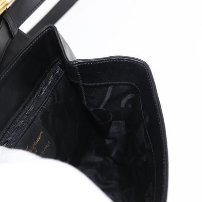 Salvatore Ferragamo Vintage Handbag Leather, BLACK, LEATHER, Handbag