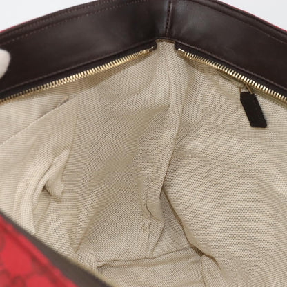 Gucci Original Zip Tote GG Canvas with Leather, Red, Canvas, Tote Bag