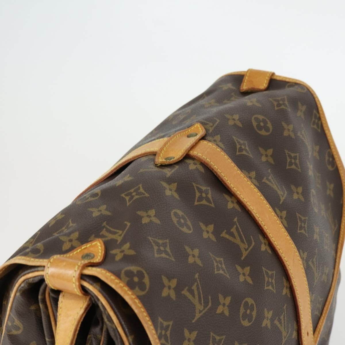 Louis Vuitton Saumur Handbag Monogram Canvas, BROWN, CANVAS, Shoulder bag
