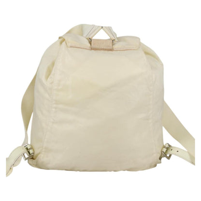 Prada Front Pocket Buckle Backpack Nylon, ECRU, NYLON, Backpack