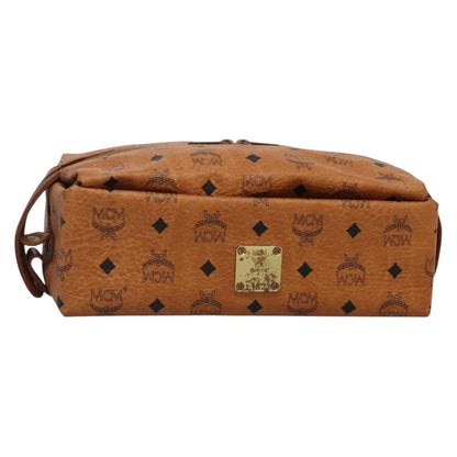 MCM Visetos pouch PVC, BROWN, PVC, Clutche & pouche