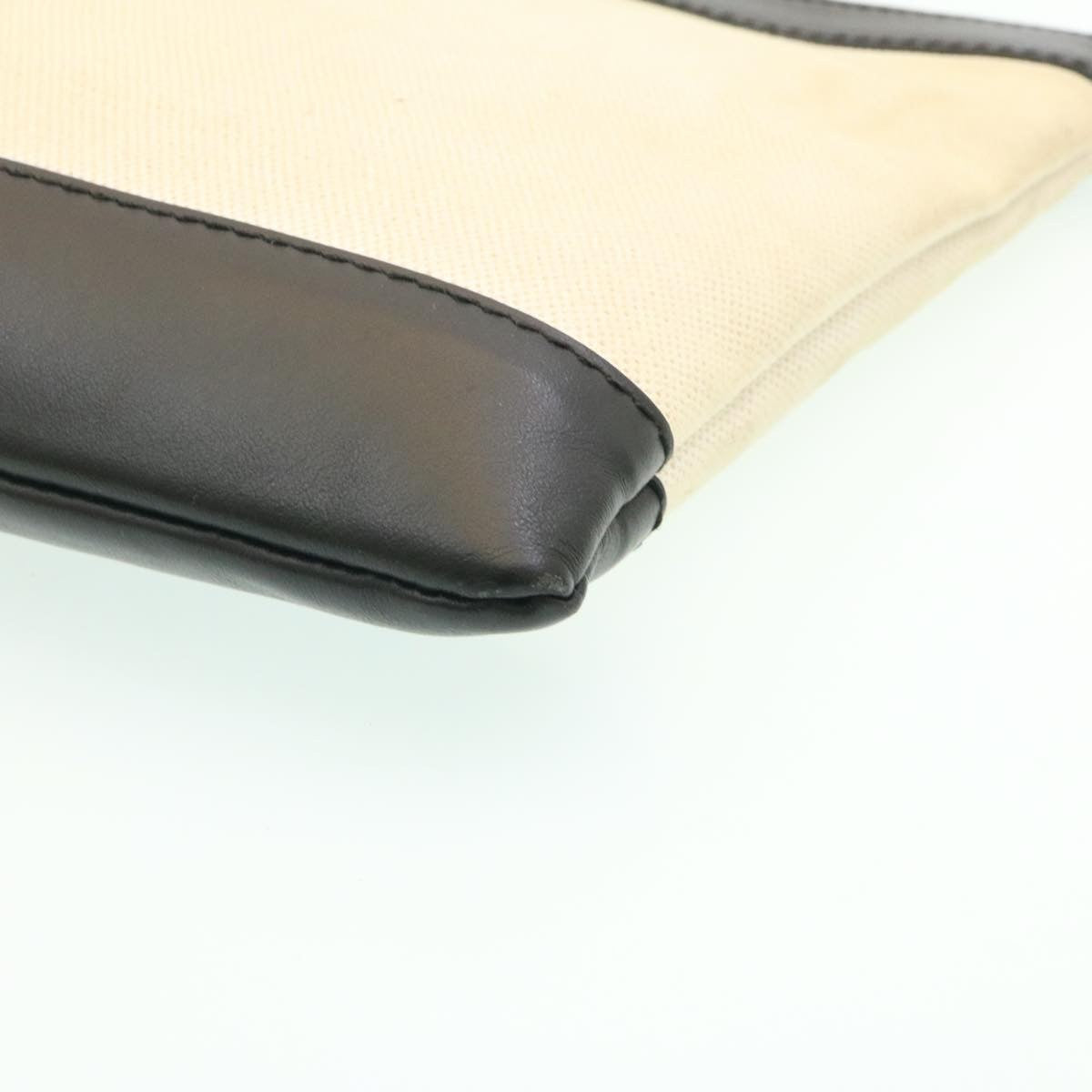 Balenciaga Navy Zip Pouch Canvas and Leather, WHITE, CANVAS, Clutche & pouche