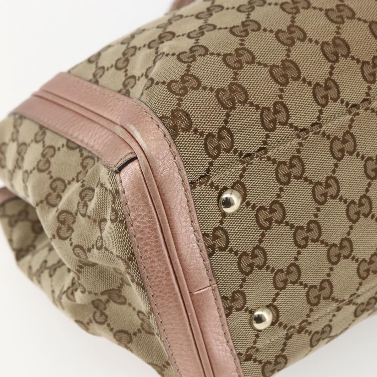 Gucci Bella Tote GG Canvas with Leather, BEIGE, CANVAS, Tote bag
