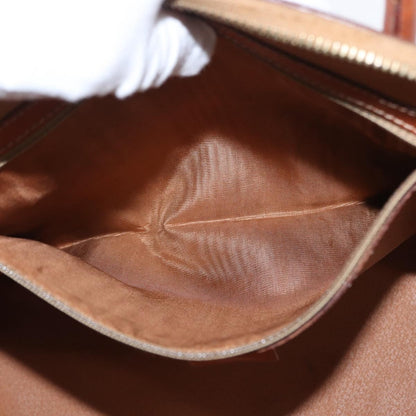Celine Vintage Macadam Handbag Canvas and Leather, BROWN, CANVAS, Handbag