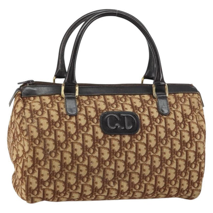 Christian Dior Vintage CD Trotter Handbag Canvas, BROWN, CANVAS, Handbag