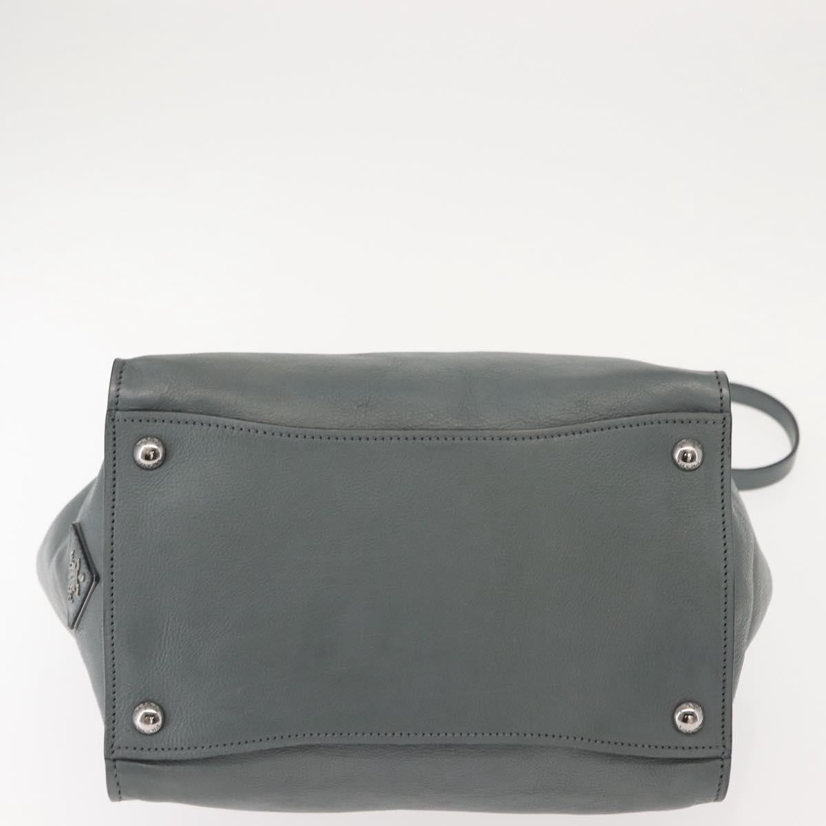 Prada Twin Pocket Lock Flap Tote Glace Calf, GRAY, LEATHER, Tote bag