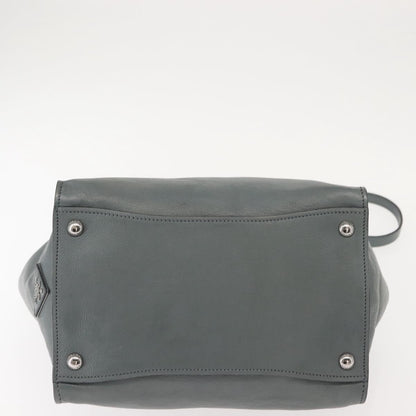 Prada Twin Pocket Lock Flap Tote Glace Calf, GRAY, LEATHER, Tote bag