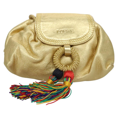 Loewe Vintage Crossbody Leather, GOLD, LEATHER, Shoulder bag