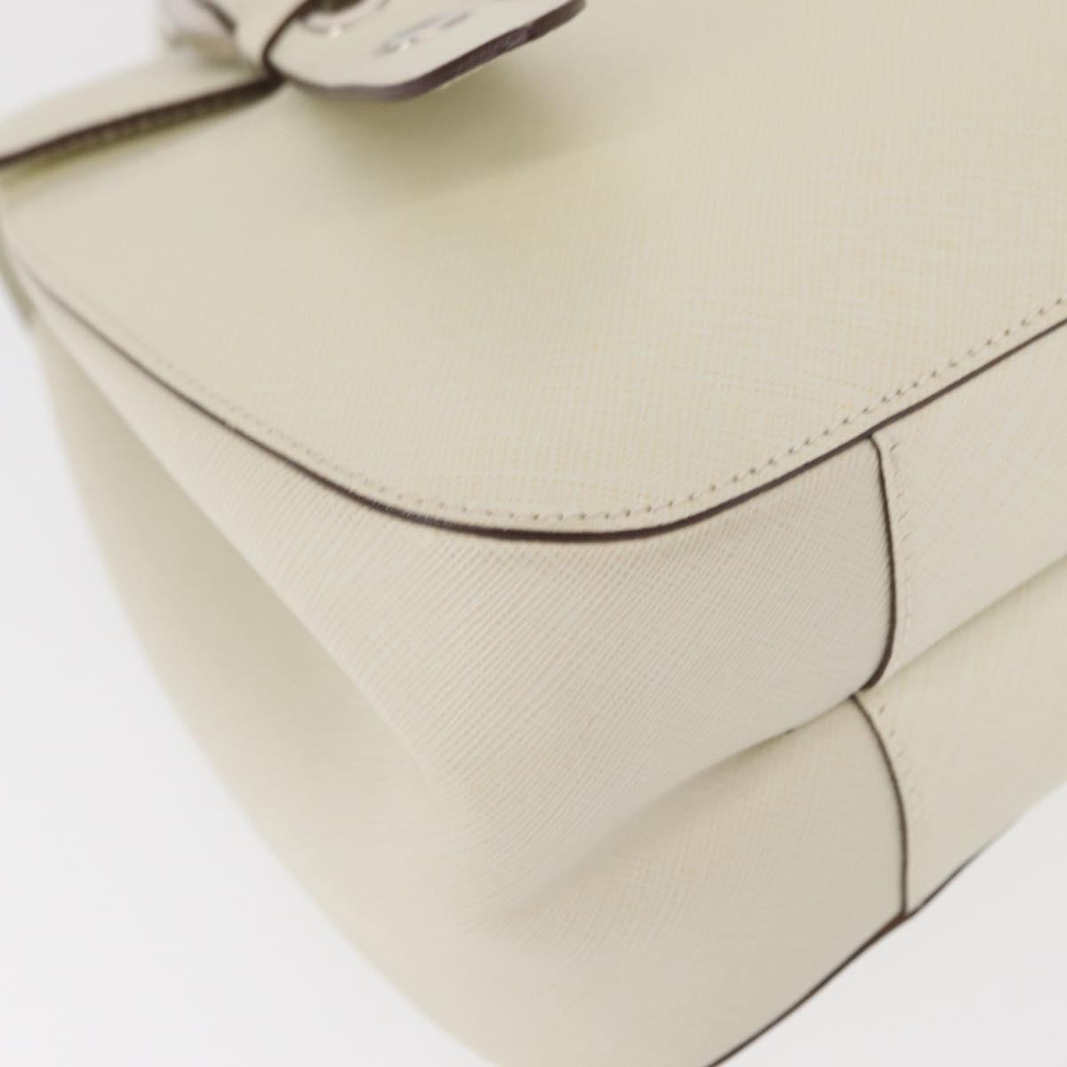 Salvatore Ferragamo Gancini Shoulder Bag Leather, WHITE, LEATHER, Shoulder bag