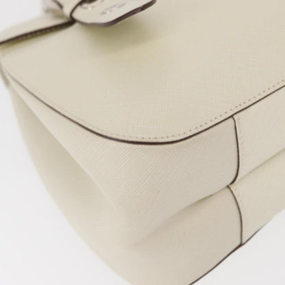 Salvatore Ferragamo Gancini Shoulder Bag Leather, WHITE, LEATHER, Shoulder bag