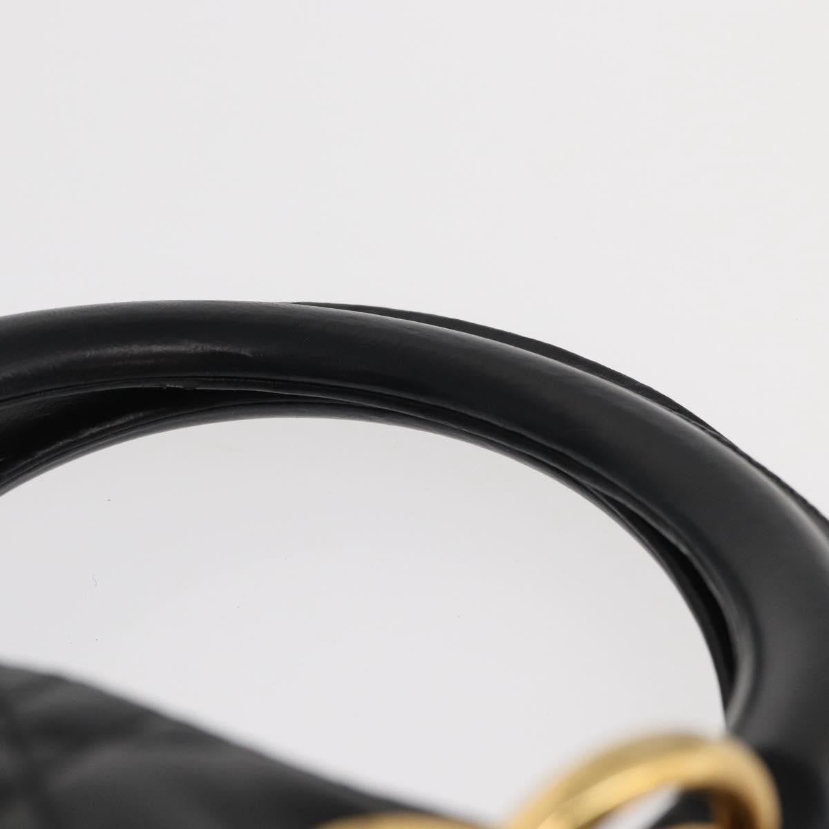 Christian Dior Lady Dior Bag Leather, BLACK, LEATHER, Handbag