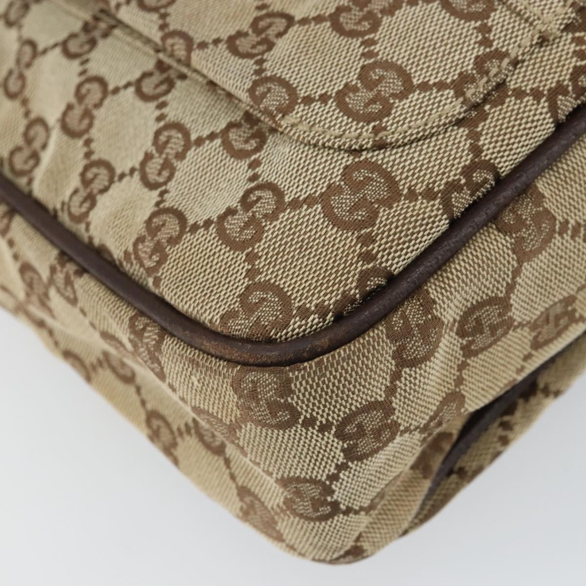 Gucci Vintage Shoulder Bag GG Canvas and Leather, BEIGE, CANVAS, Shoulder bag