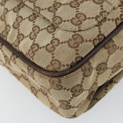 Gucci Vintage Shoulder Bag GG Canvas and Leather, BEIGE, CANVAS, Shoulder bag