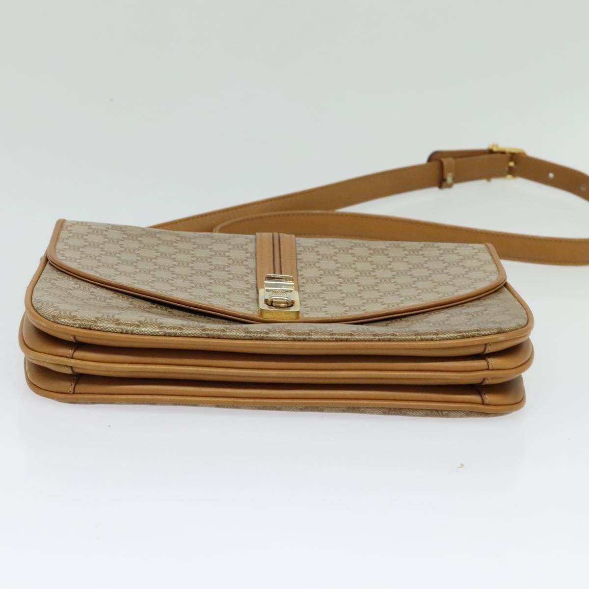 Celine Macadam Shoulder Bag PVC Leather, BEIGE, CANVAS, Shoulder bag