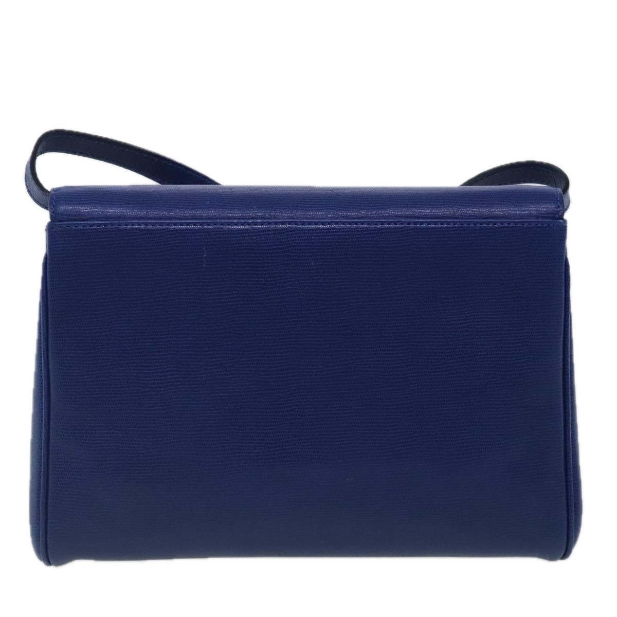 Celine Vintage Circle Logo Crossbody Bag Leather, BLUE, LEATHER, Crossbody bag