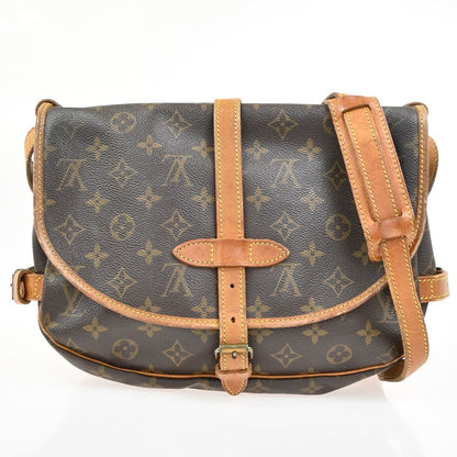 Louis Vuitton Saumur Handbag Monogram Canvas, Brown, Canvas, Shoulder Bag