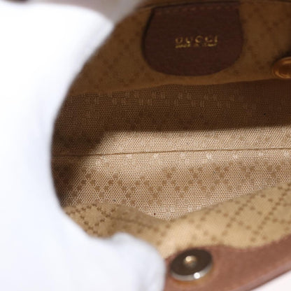 Gucci Vintage Bamboo Front Pocket Tote Suede, BROWN, SUEDE, Handbag