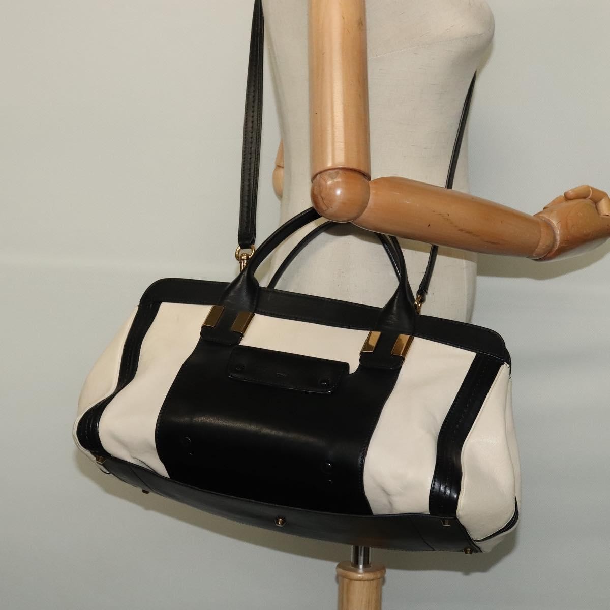 Chloe Alice Satchel Leather, BLACK, LEATHER, Handbag