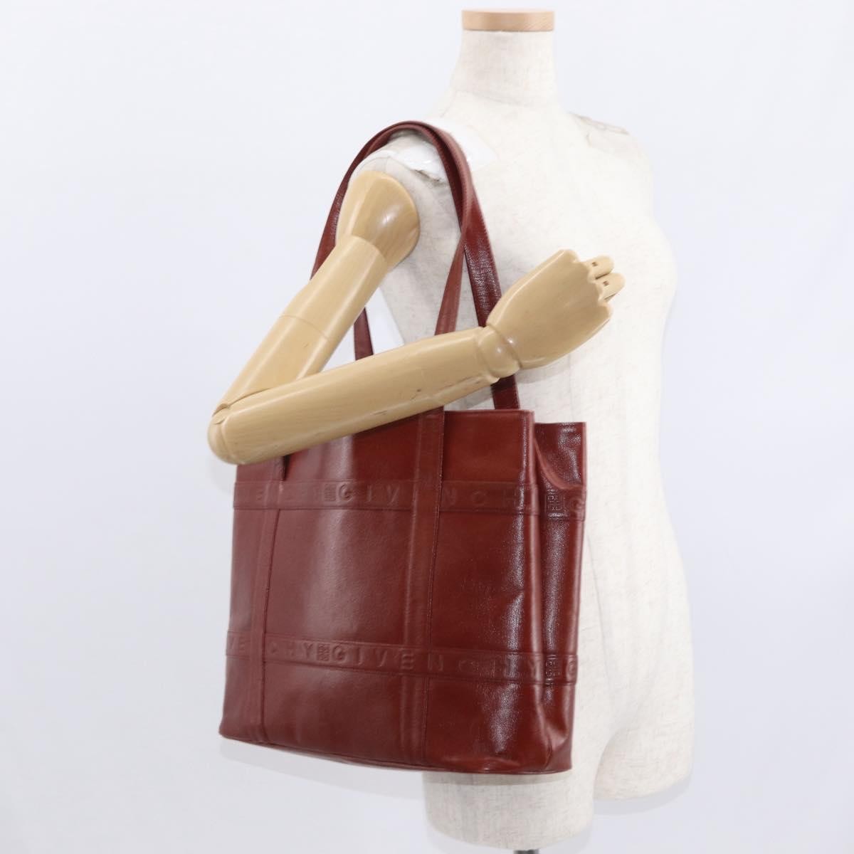 Givenchy Vintage Tote Bag Leather, BROWN, LEATHER, Tote bag