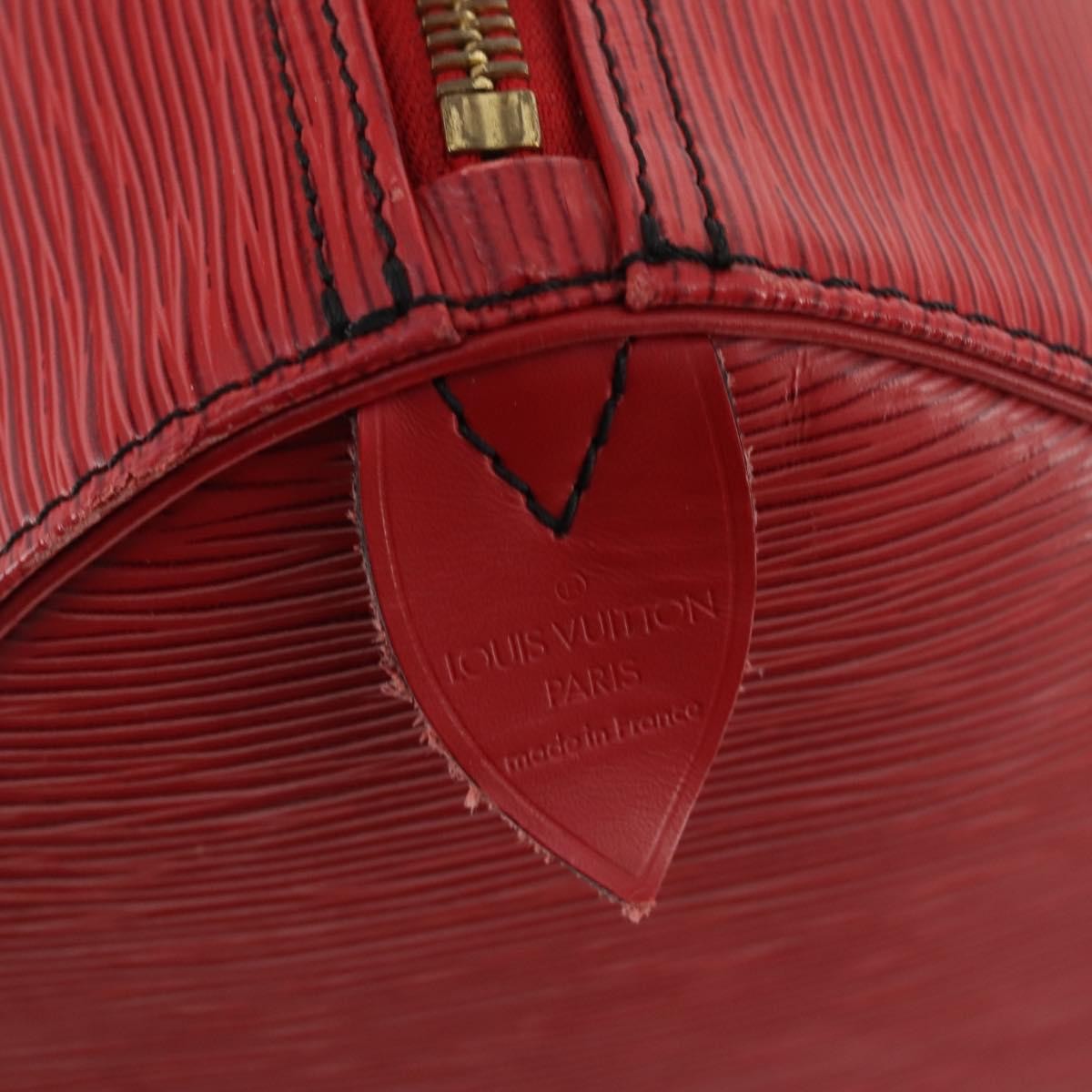 Louis Vuitton Keepall Bag Epi Leather, RED, LEATHER, Travel bag