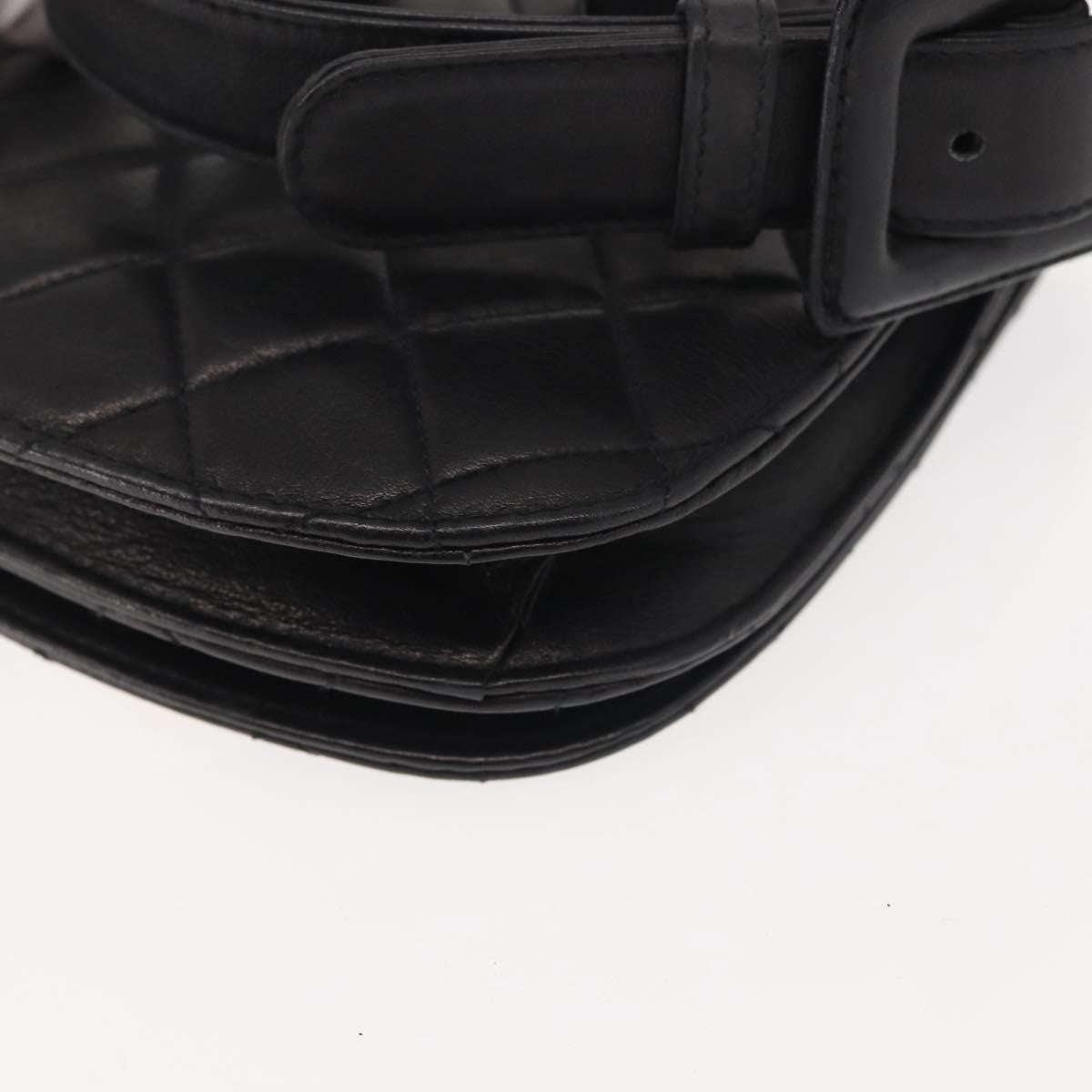 Chanel Vintage Flap Belt Bag Quilted Leather, BLACK, LEATHER, Clutche & pouche