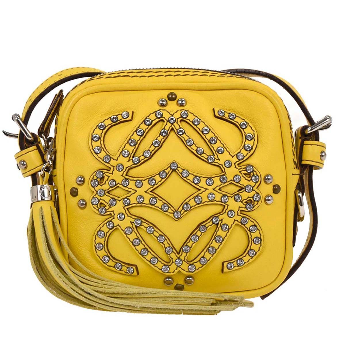 Loewe Vintage Shoulder Bag Leather, YELLOW, LEATHER, Clutche & pouche