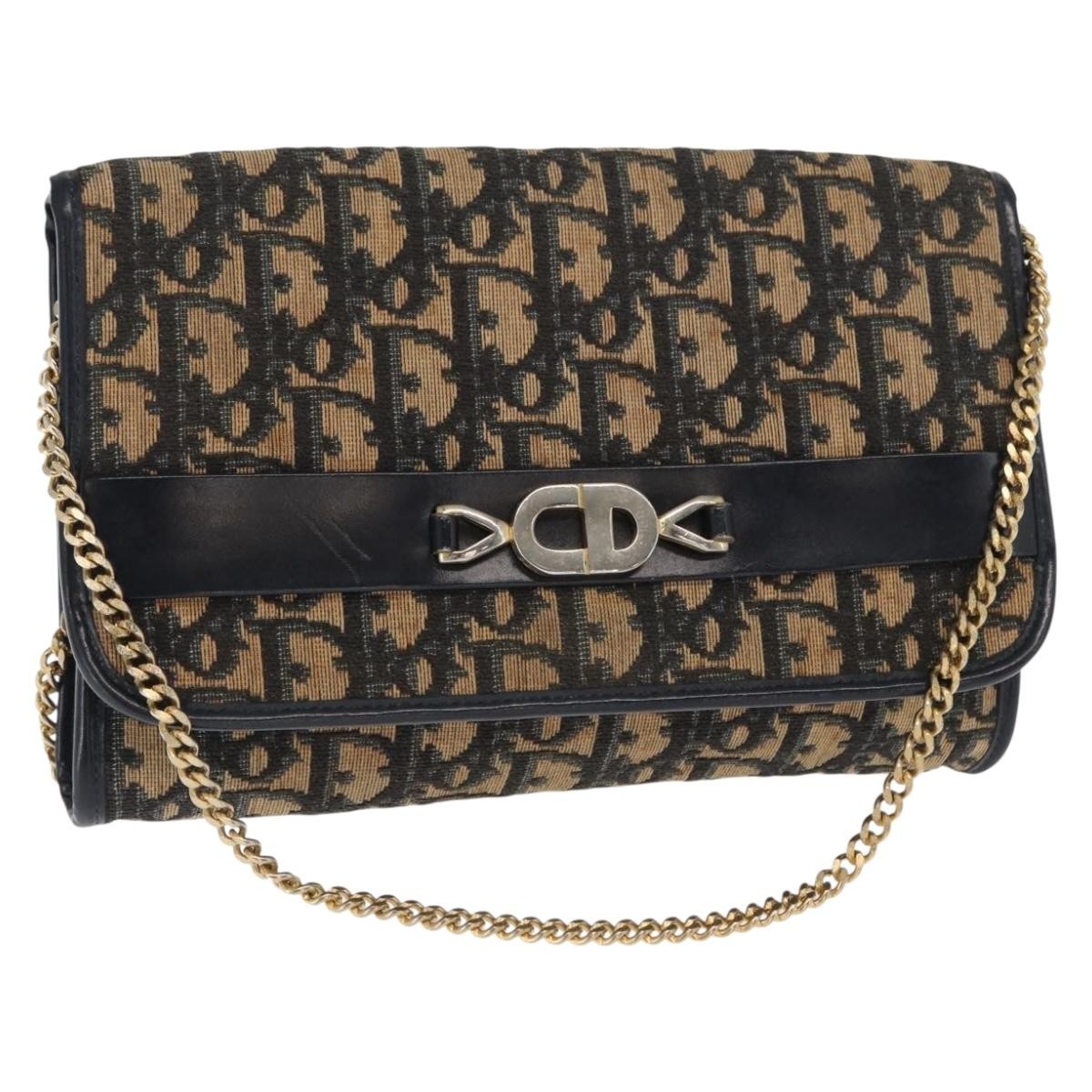Christian Dior Vintage CD trotter Shoulder bag Canvas, NAVY, CANVAS, Shoulder bag