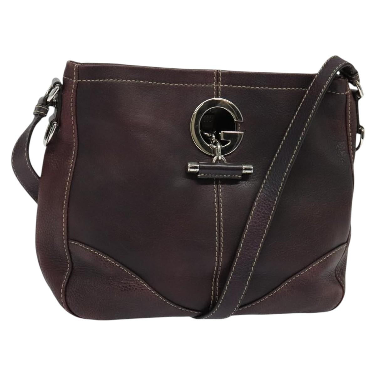 Gucci Charlotte Shoulder Bag Leather, BURGUNDY, LEATHER, Shoulder bag