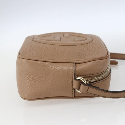 Gucci Soho Disco Crossbody Bag Leather, BEIGE, LEATHER, Shoulder bag
