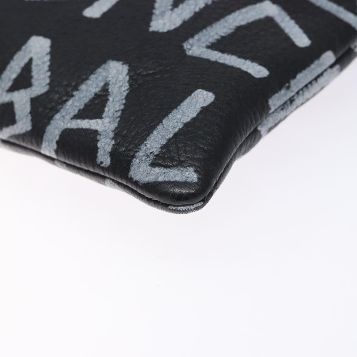 Balenciaga Graffiti Pouch Leather, BLACK, LEATHER, Clutche & pouche