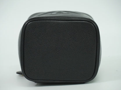 Chanel Vanity pouch Leather, BLACK, LEATHER, Toiletry Case