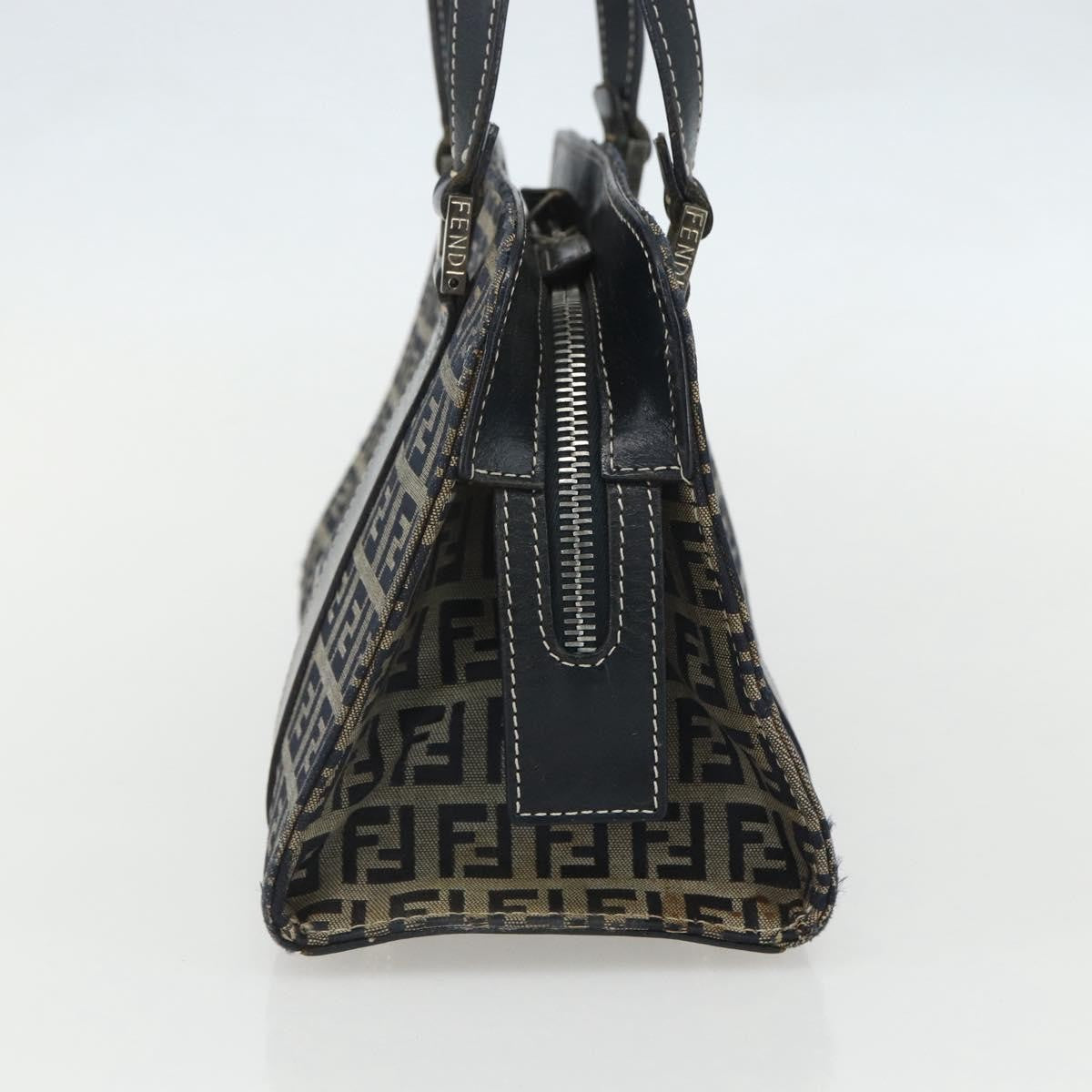 Fendi Vintage Satchel Zucchino Canvas, NAVY, CANVAS, Handbag