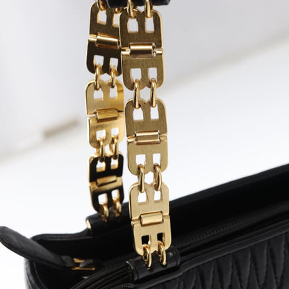 Bally Vintage Shoulder Bag Quilted leather, Black, Leather, Shoulder Bag