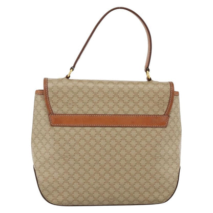 Celine Vintage Macadam Handbag Canvas and Leather, Beige, Canvas, Handbag