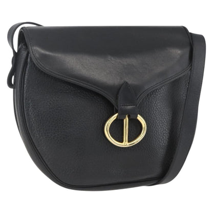 Christian Dior Bobby Flap Bag Whipstitch Leather, BLACK, LEATHER, Shoulder bag