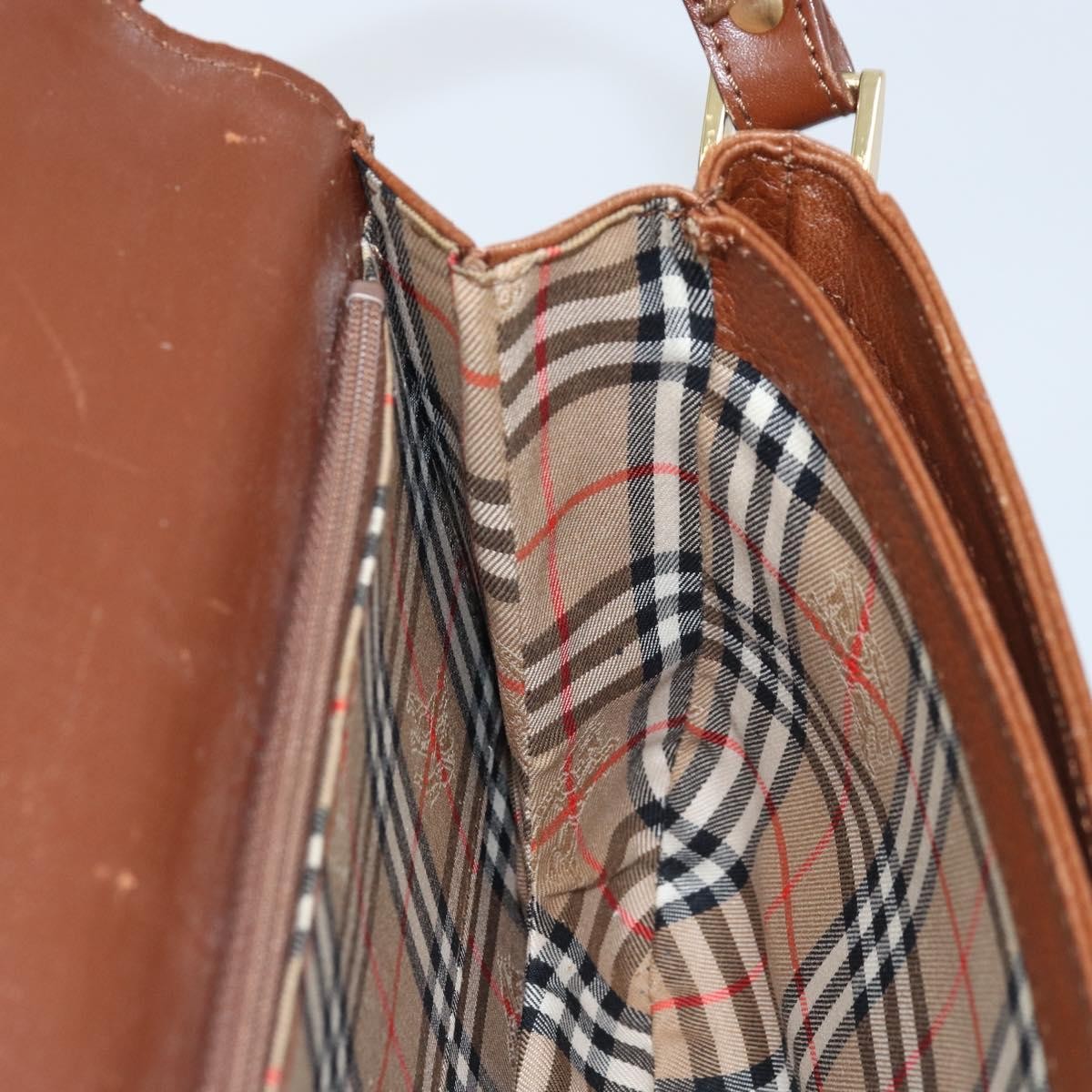 Burberry Flap Shoulder Bag Leather, BROWN, LEATHER, Shoulder bag