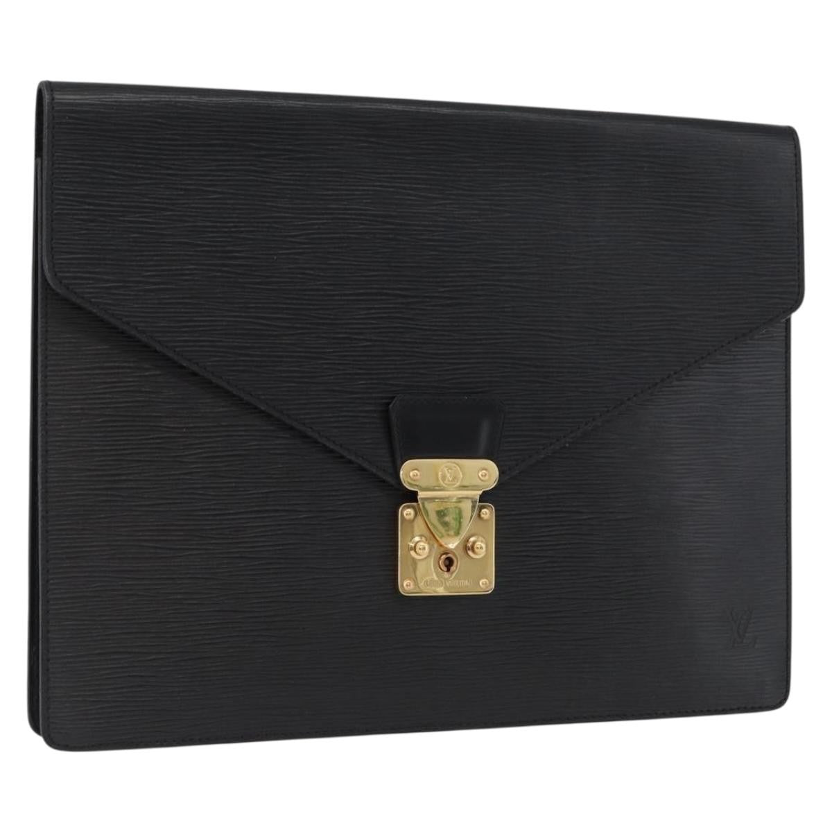 Louis Vuitton Porte-Documents Senateur Bag Epi Leather, BLACK, LEATHER, Briefcase