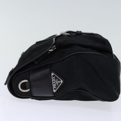 Prada Buckle Messenger Bag Tessuto, BLACK, NYLON, Shoulder bag