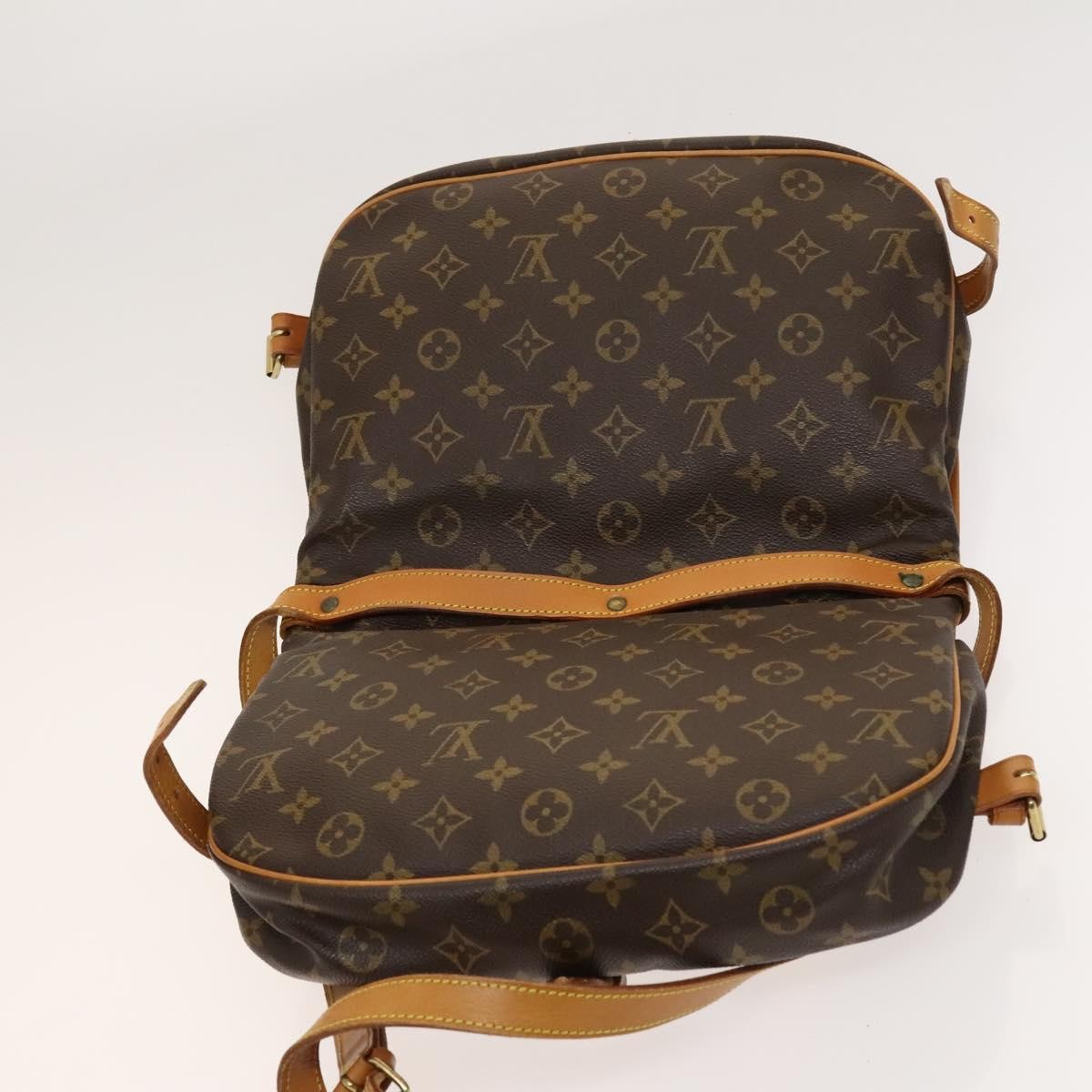 Louis Vuitton Saumur Handbag Monogram Canvas, BROWN, CANVAS, Shoulder bag