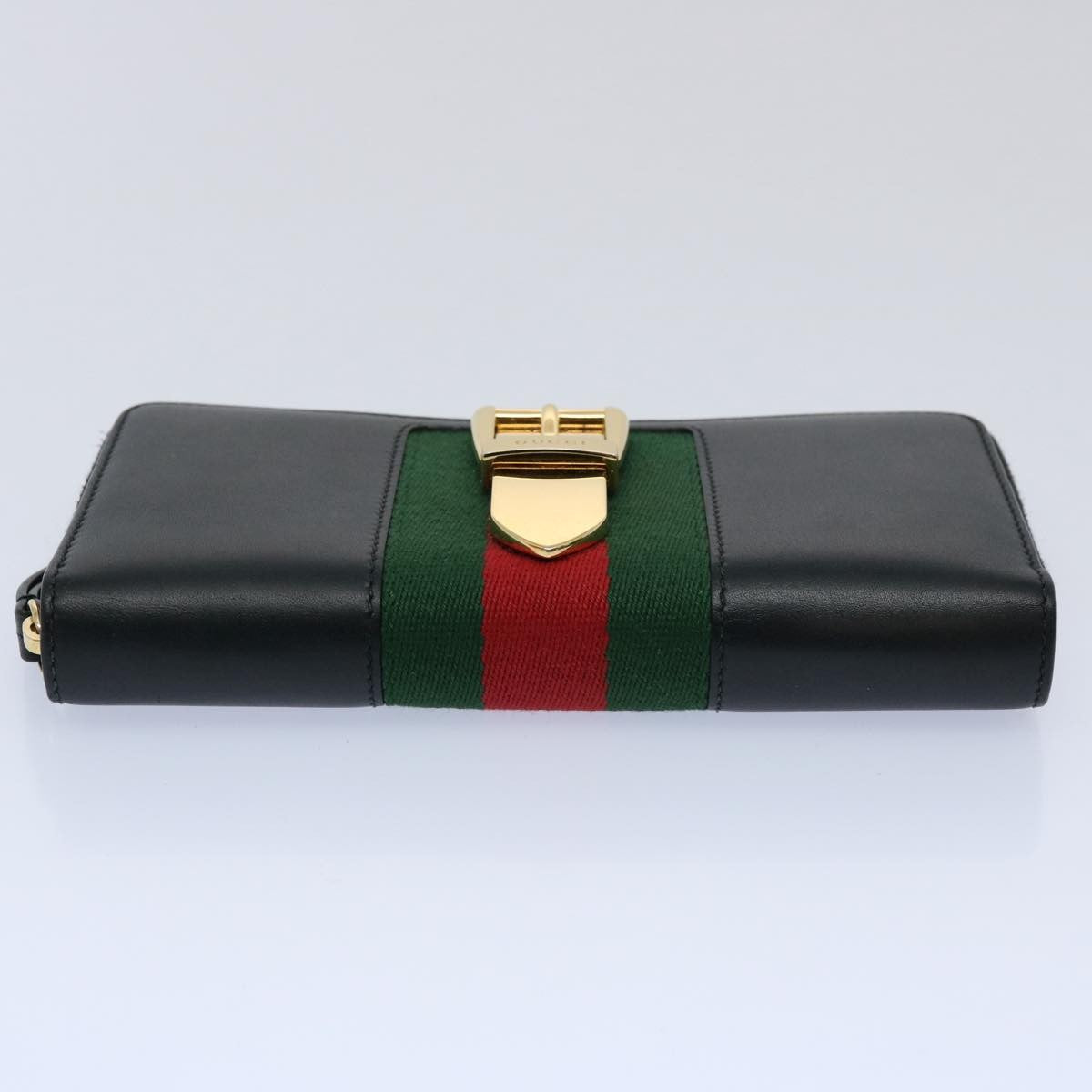 Gucci Sylvie Continental Wallet Leather, BLACK, LEATHER, Wallets