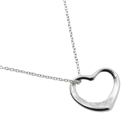 Tiffany & Co. Elsa Peretti Open Heart Pendant Necklace Sterling Silver, SILVER, SILVER, Necklace