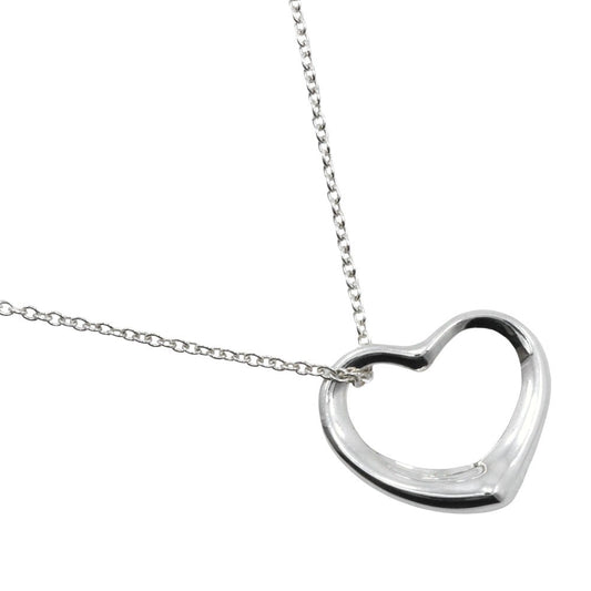 Tiffany & Co. Elsa Peretti Open Heart Pendant Necklace Sterling Silver, SILVER, SILVER, Necklace