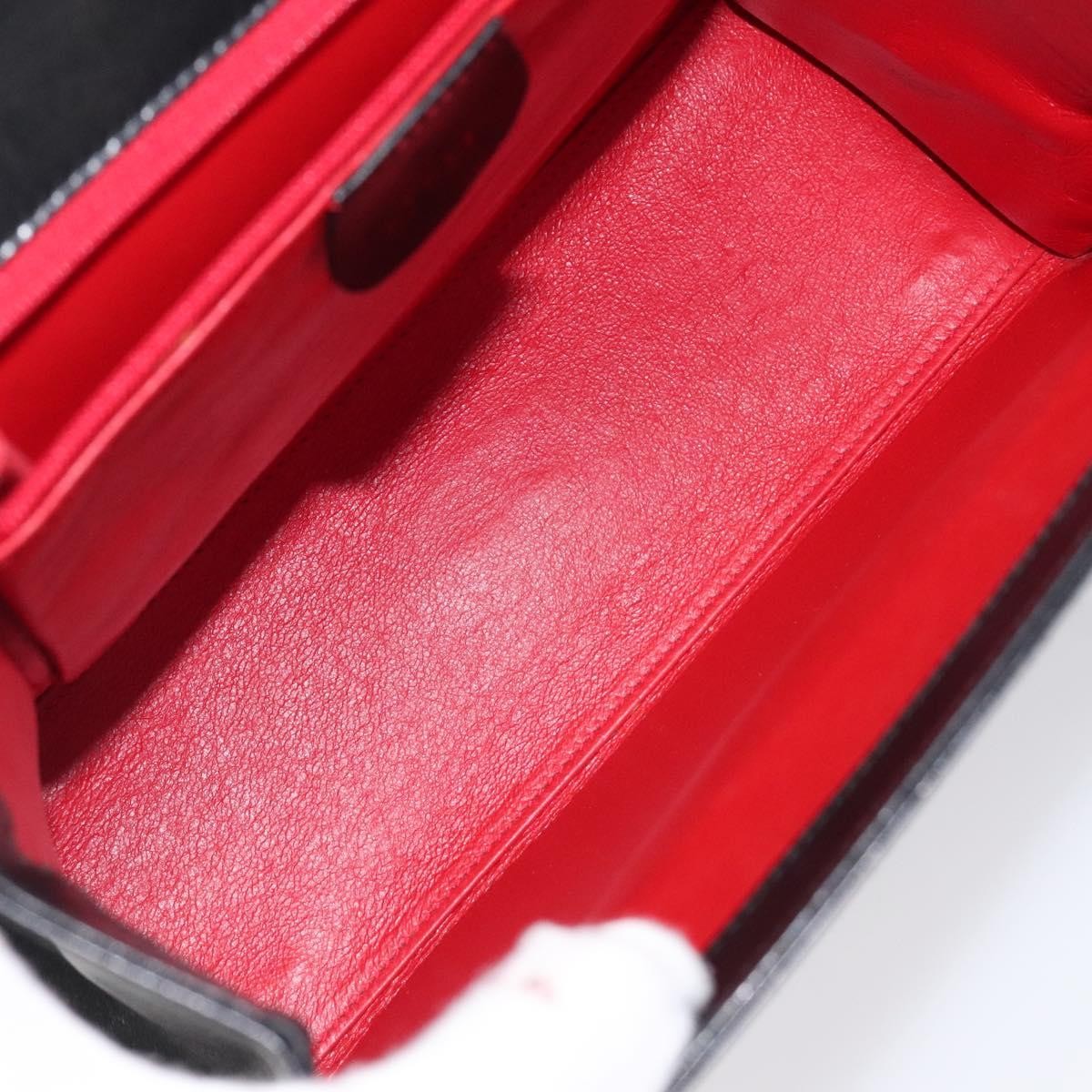 Gucci Vintage Lady Lock Top Handle Bag Leather, BLACK, LEATHER, Handbag