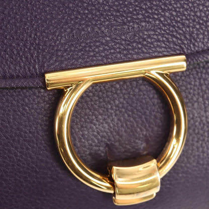 Salvatore Ferragamo Margot Satchel Leather, PURPLE, LEATHER, Handbag