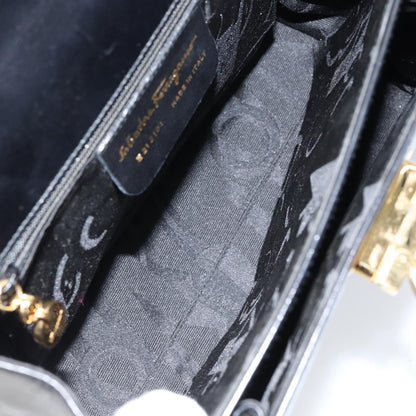 Salvatore Ferragamo Convertible Top Handle Bag Leather, BLACK, LEATHER, Handbag