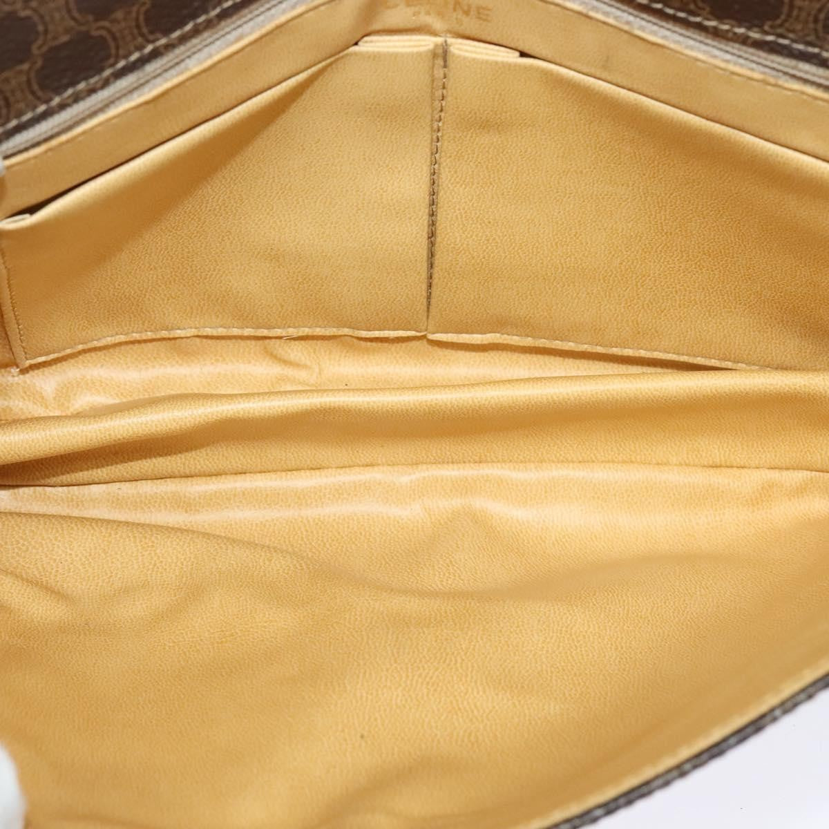 Celine Macadam Shoulder Bag PVC Leather, BROWN, CANVAS, Shoulder bag