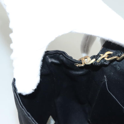 Chanel Vintage Half Moon Chain Bag Quilted Satin with Braided Detail, BLACK, SATIN, Handbag