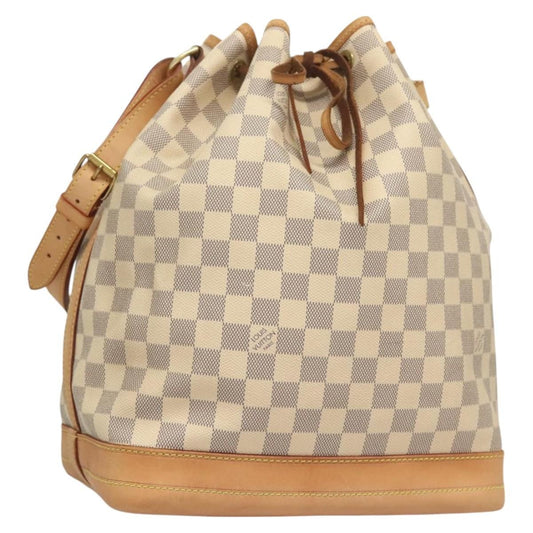 Louis Vuitton Noe Handbag Damier, WHITE, CANVAS, Shoulder bag