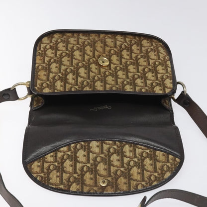 Christian Dior Vintage Trotter Flap Shoulder Bag Canvas, BROWN, CANVAS, Shoulder bag